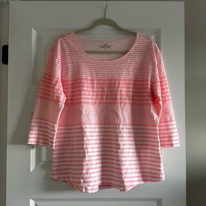 Vineyard Vines Pink and White Striped Tee